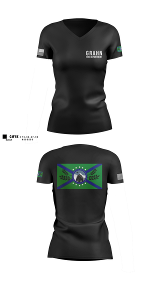 Womens Short Sleeve Vneck Shirt, Grahn Fire DepartmentAPR, Fire Department, Teamtime, Team time, sublimation, custom sports apparel, team uniforms, spirit wear, spiritwear, sports uniforms, custom shirts, team store, custom team store, fundraiser sports, apparel fundraiser