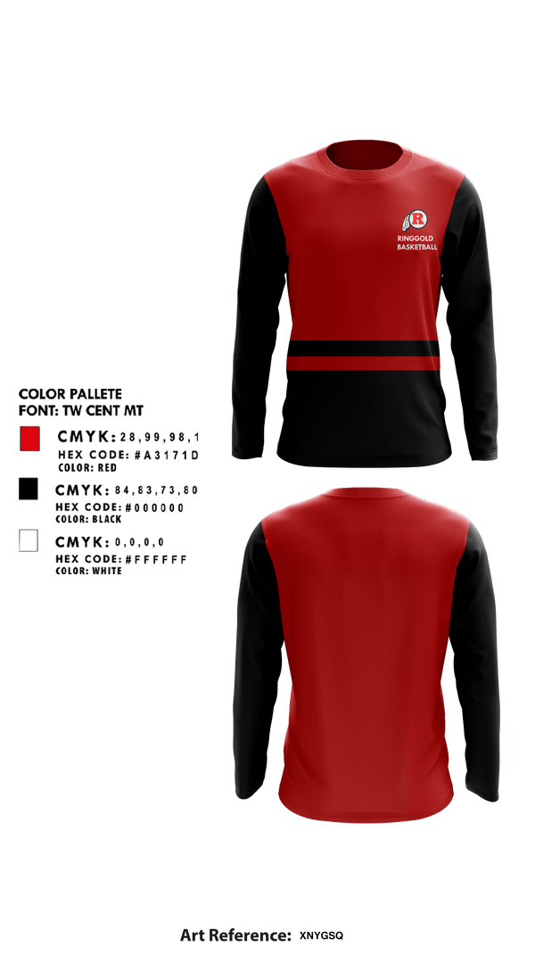Long Sleeve Performance Shirt, Ringgold High School Basketball, Men's Basketball, Teamtime, Team time, sublimation, custom sports apparel, team uniforms, spirit wear, spiritwear, sports uniforms, custom shirts, team store, custom team store, fundraiser sports, apparel fundraiser