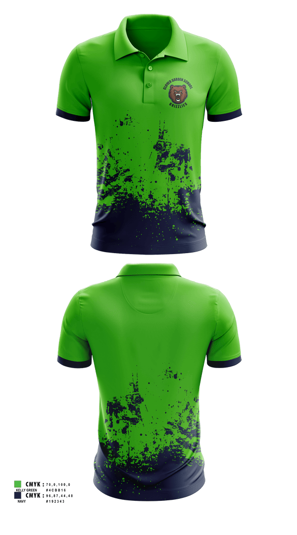 Short Sleeve Performance Polo, Clover Garden School Grizzlies, Spirit Store, Teamtime, Team time, sublimation, custom sports apparel, team uniforms, spirit wear, spiritwear, sports uniforms, custom shirts, team store, custom team store, fundraiser sports, apparel fundraiser