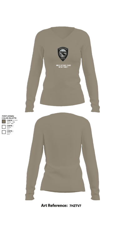 Morristown Police Department 25451199 Women's Long Sleeve V-neck Shirt - 59