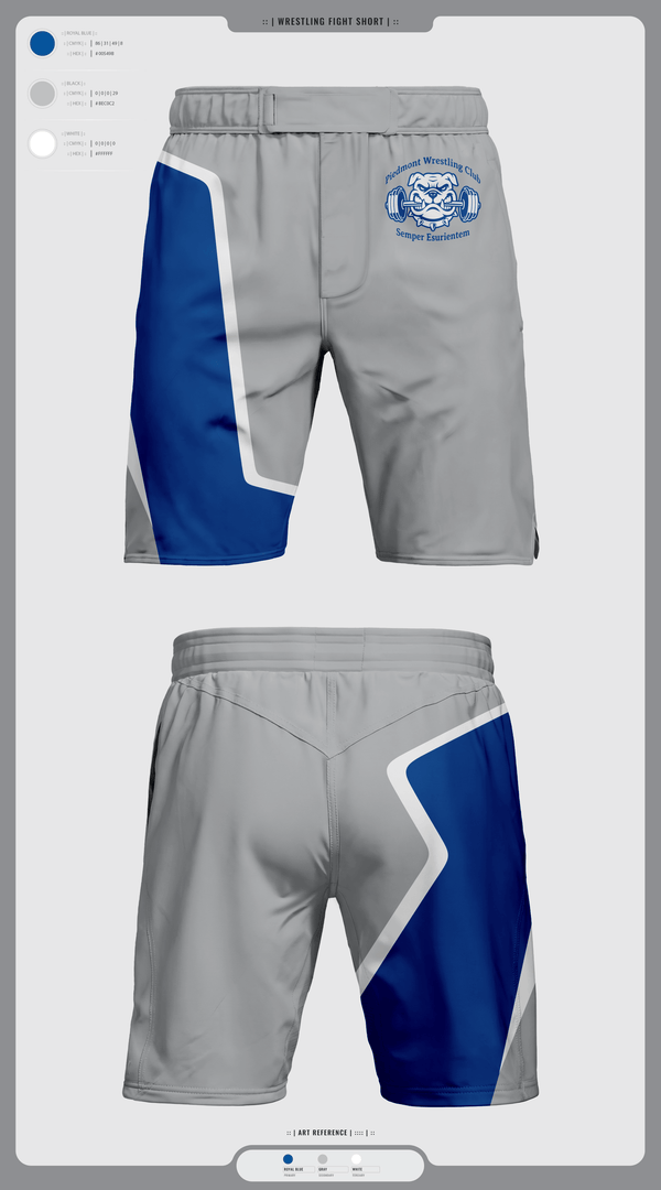 Fight Shorts, Piedmont Youth Wrestling, Wrestling, Teamtime, Team time, sublimation, custom sports apparel, team uniforms, spirit wear, spiritwear, sports uniforms, custom shirts, team store, custom team store, fundraiser sports, apparel fundraiser
