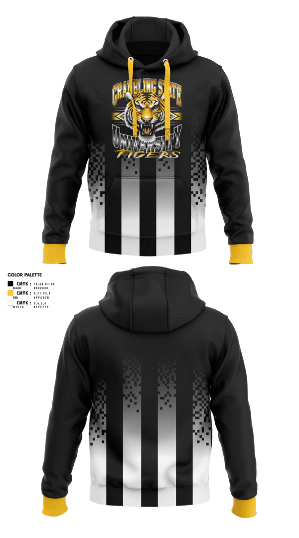 Hoodie, GRAMBLING STATE UNIVERSITY TIGERS, Baseball, Teamtime, Team time, sublimation, custom sports apparel, team uniforms, spirit wear, spiritwear, sports uniforms, custom shirts, team store, custom team store, fundraiser sports, apparel fundraiser