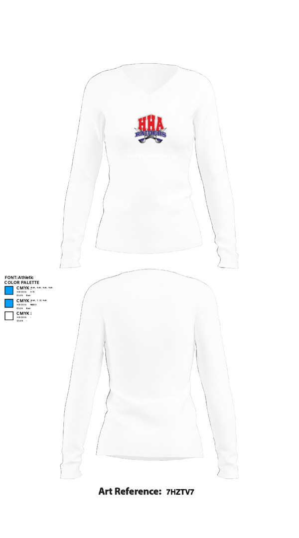 Womens Long Sleeve Vneck Shirt, Holly Hill Academy Football, Football, Teamtime, Team time, sublimation, custom sports apparel, team uniforms, spirit wear, spiritwear, sports uniforms, custom shirts, team store, custom team store, fundraiser sports, apparel fundraiser