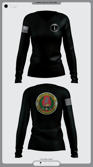 Women's Long Sleeve Vneck Shirt, IMC, Marines, Teamtime, Team time, sublimation, custom sports apparel, team uniforms, spirit wear, spiritwear, sports uniforms, custom shirts, team store, custom team store, fundraiser sports, apparel fundraiser