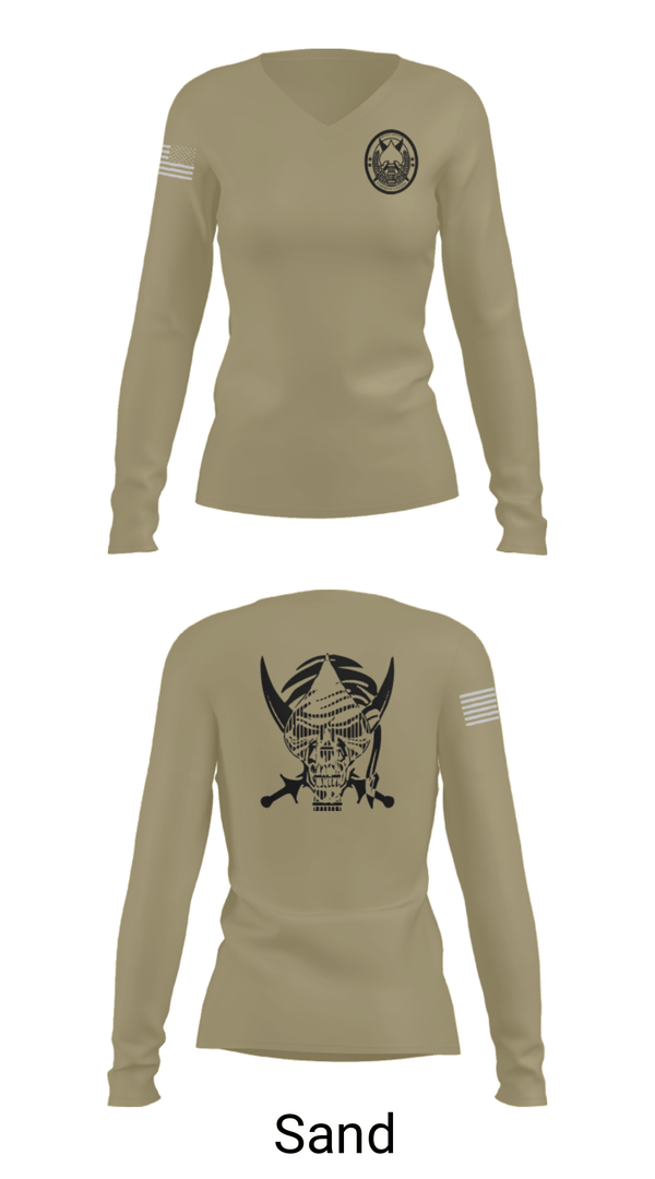 Women's Long Sleeve Vneck Shirt, , Army, Teamtime, Team time, sublimation, custom sports apparel, team uniforms, spirit wear, spiritwear, sports uniforms, custom shirts, team store, custom team store, fundraiser sports, apparel fundraiser