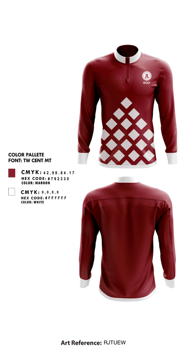 Auburn High School Golf 54421048 Quarter Zip Jacket - 1
