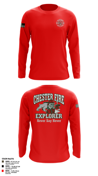 Long Sleeve Performance Polo, Chester fire explorers, Fire Department, Teamtime, Team time, sublimation, custom sports apparel, team uniforms, spirit wear, spiritwear, sports uniforms, custom shirts, team store, custom team store, fundraiser sports, apparel fundraiser