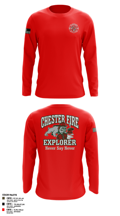 Chester fire explorers 87752590 Long Sleeve Performance Polo - 4