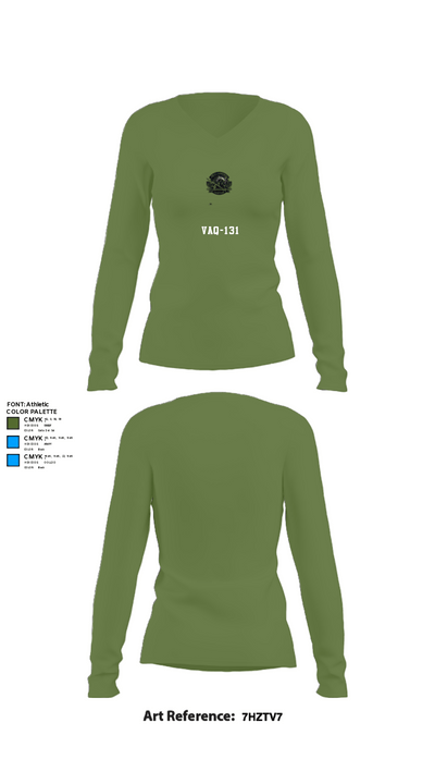 VAQ-131 90962102 Women's Long Sleeve V-neck Shirt - 40
