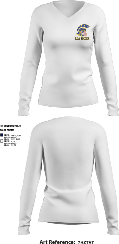 Lakeview Spartans 38287795 Women's Long Sleeve V-neck Shirt - 4