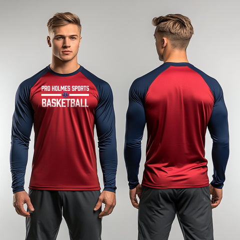 Long Sleeve Performance Shirt, Pro Holmes Sports Basketball Academy, Men's Basketball, Teamtime, Team time, sublimation, custom sports apparel, team uniforms, spirit wear, spiritwear, sports uniforms, custom shirts, team store, custom team store, fundraiser sports, apparel fundraiser