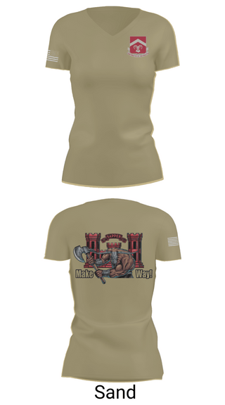 Womens Short Sleeve Vneck Shirt, 937th CEC-A, 40th BEB, Army, Teamtime, Team time, sublimation, custom sports apparel, team uniforms, spirit wear, spiritwear, sports uniforms, custom shirts, team store, custom team store, fundraiser sports, apparel fundraiser