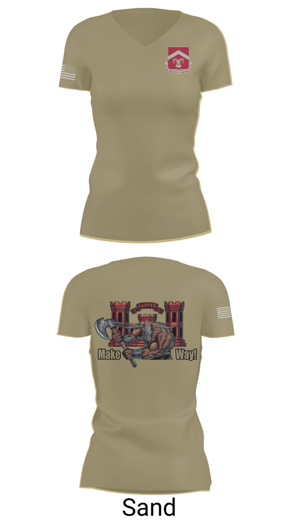 Womens Short Sleeve Vneck Shirt, 937th CEC-A, 40th BEB, Army, Teamtime, Team time, sublimation, custom sports apparel, team uniforms, spirit wear, spiritwear, sports uniforms, custom shirts, team store, custom team store, fundraiser sports, apparel fundraiser