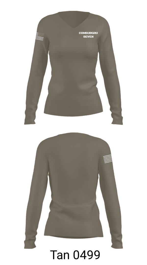 Womens Long Sleeve Vneck Shirt, COMSUBGRU SEVEN, Navy, Teamtime, Team time, sublimation, custom sports apparel, team uniforms, spirit wear, spiritwear, sports uniforms, custom shirts, team store, custom team store, fundraiser sports, apparel fundraiser