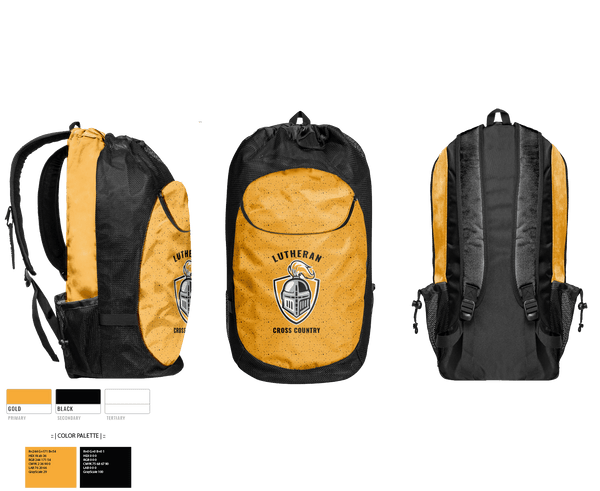 Gear Bag, Lutheran High School South Cross Country, Cross Country, Teamtime, Team time, sublimation, custom sports apparel, team uniforms, spirit wear, spiritwear, sports uniforms, custom shirts, team store, custom team store, fundraiser sports, apparel fundraiser
