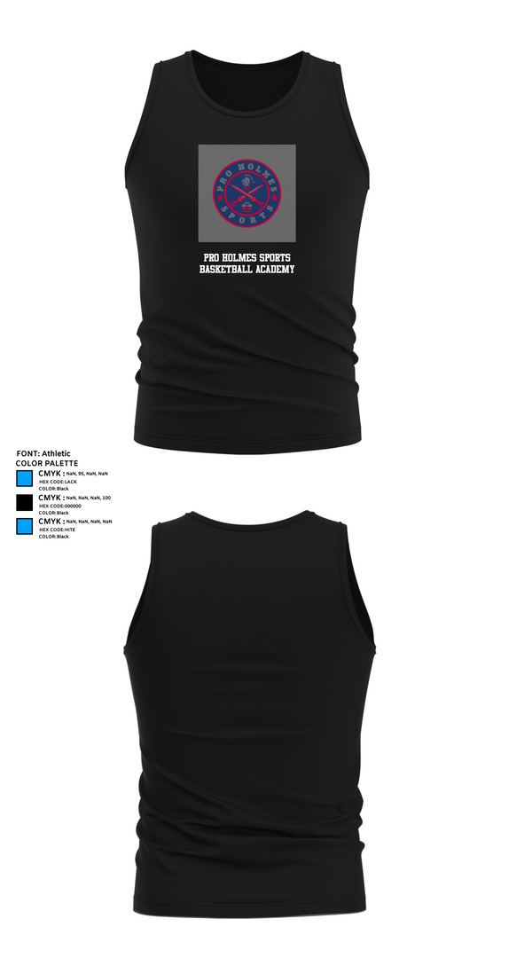 Tank Top, Pro Holmes Sports Basketball Academy, Men's Basketball, Teamtime, Team time, sublimation, custom sports apparel, team uniforms, spirit wear, spiritwear, sports uniforms, custom shirts, team store, custom team store, fundraiser sports, apparel fundraiser