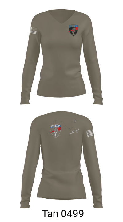 3-172 FiST 6765591 Women's Long Sleeve V-neck Shirt - 77