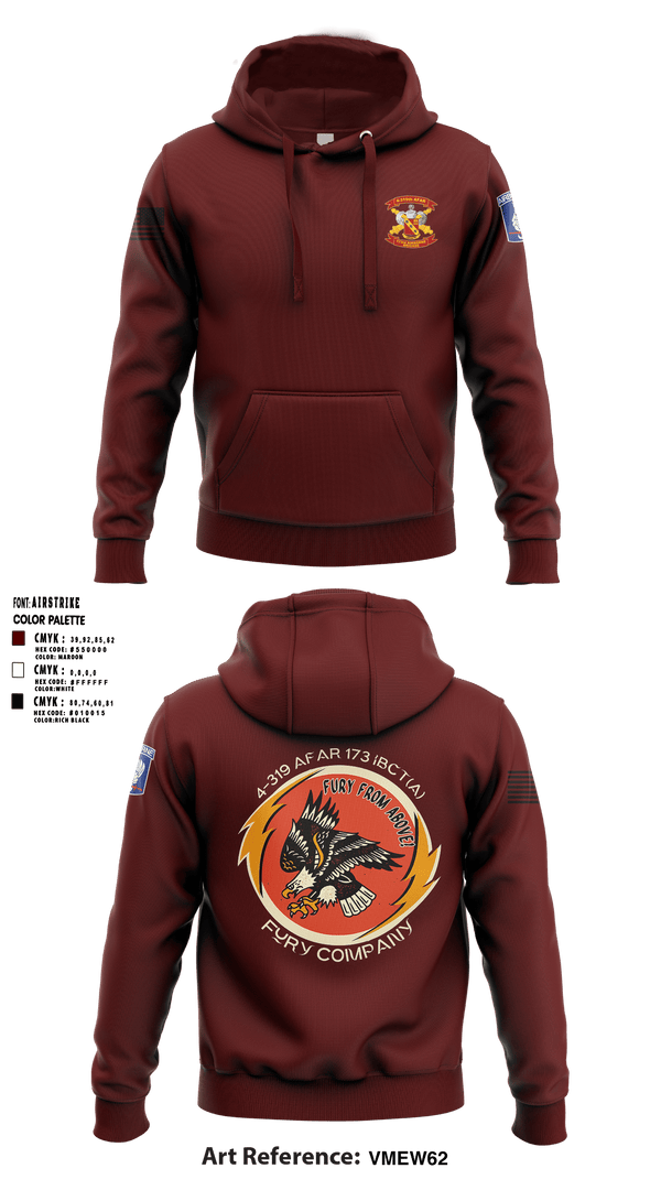 Hoodie, FCO 4-319 AFAR, 173 IBCT(A), Army, Teamtime, Team time, sublimation, custom sports apparel, team uniforms, spirit wear, spiritwear, sports uniforms, custom shirts, team store, custom team store, fundraiser sports, apparel fundraiser