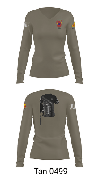 Womens Long Sleeve Vneck Shirt, 121 transportation, National Guard, Teamtime, Team time, sublimation, custom sports apparel, team uniforms, spirit wear, spiritwear, sports uniforms, custom shirts, team store, custom team store, fundraiser sports, apparel fundraiser