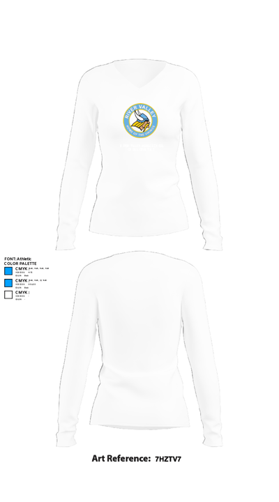 River Valley Middle School Cross Country 32039733 Women's Long Sleeve V-neck Shirt - 15