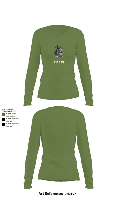 2-2 B Co. 61731928 Women's Long Sleeve V-neck Shirt - 42