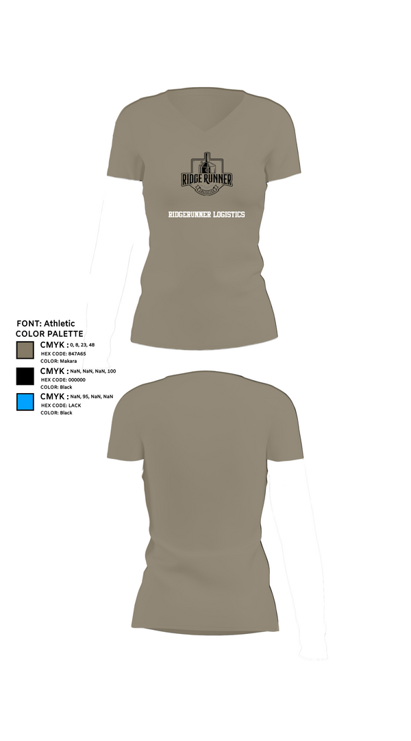 Womens Short Sleeve Vneck Shirt, RidgeRunner Logistics, , Teamtime, Team time, sublimation, custom sports apparel, team uniforms, spirit wear, spiritwear, sports uniforms, custom shirts, team store, custom team store, fundraiser sports, apparel fundraiser