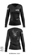 Alpha 373240 Women's Long Sleeve V-neck Shirt - 128