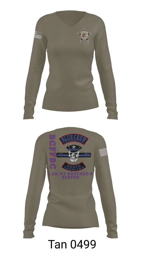 Womens Long Sleeve Vneck Shirt, Bluecrew law enforcement motorcycle club, , Teamtime, Team time, sublimation, custom sports apparel, team uniforms, spirit wear, spiritwear, sports uniforms, custom shirts, team store, custom team store, fundraiser sports, apparel fundraiser