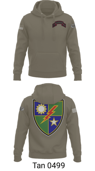 Hoodie, 75th Ranger Regiment, Army, Teamtime, Team time, sublimation, custom sports apparel, team uniforms, spirit wear, spiritwear, sports uniforms, custom shirts, team store, custom team store, fundraiser sports, apparel fundraiser