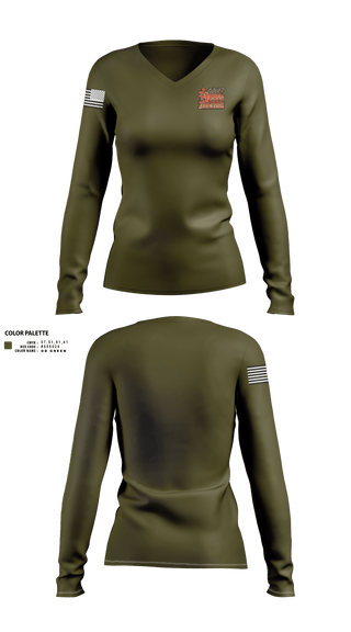 Womens Long Sleeve Vneck Shirt, West king frenchies, , Teamtime, Team time, sublimation, custom sports apparel, team uniforms, spirit wear, spiritwear, sports uniforms, custom shirts, team store, custom team store, fundraiser sports, apparel fundraiser