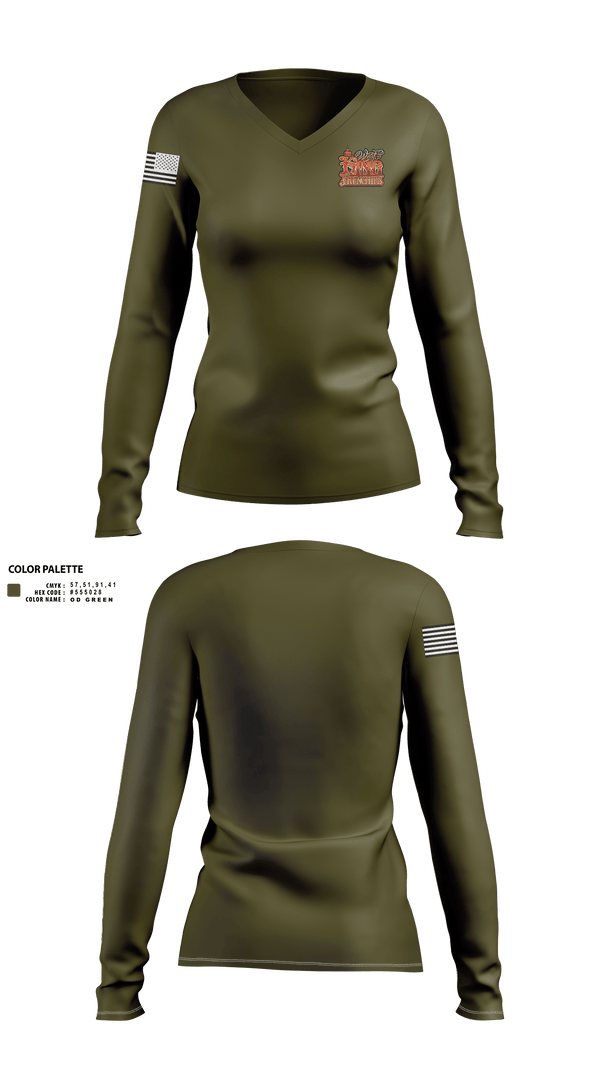 Womens Long Sleeve Vneck Shirt, West king frenchies, , Teamtime, Team time, sublimation, custom sports apparel, team uniforms, spirit wear, spiritwear, sports uniforms, custom shirts, team store, custom team store, fundraiser sports, apparel fundraiser