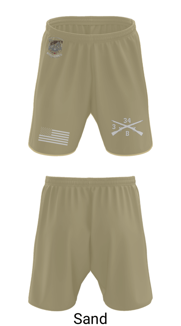 Athletic Shorts With Pockets, B/3-34 Bulldogs, Army, Teamtime, Team time, sublimation, custom sports apparel, team uniforms, spirit wear, spiritwear, sports uniforms, custom shirts, team store, custom team store, fundraiser sports, apparel fundraiser