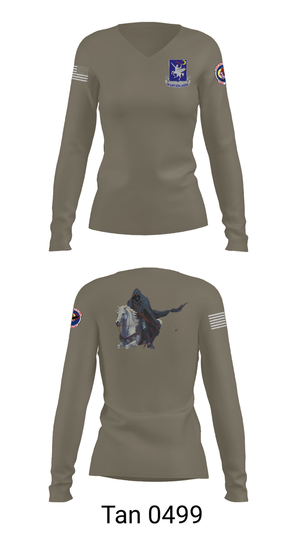 Womens Long Sleeve Vneck Shirt, 160th SOAR (A), , Teamtime, Team time, sublimation, custom sports apparel, team uniforms, spirit wear, spiritwear, sports uniforms, custom shirts, team store, custom team store, fundraiser sports, apparel fundraiser