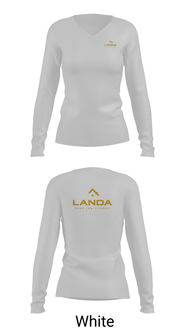 Womens Long Sleeve Vneck Shirt, Landa Home Improvement, , Teamtime, Team time, sublimation, custom sports apparel, team uniforms, spirit wear, spiritwear, sports uniforms, custom shirts, team store, custom team store, fundraiser sports, apparel fundraiser