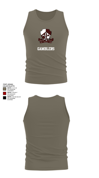 Tank Top, Gamblers, Army, Teamtime, Team time, sublimation, custom sports apparel, team uniforms, spirit wear, spiritwear, sports uniforms, custom shirts, team store, custom team store, fundraiser sports, apparel fundraiser