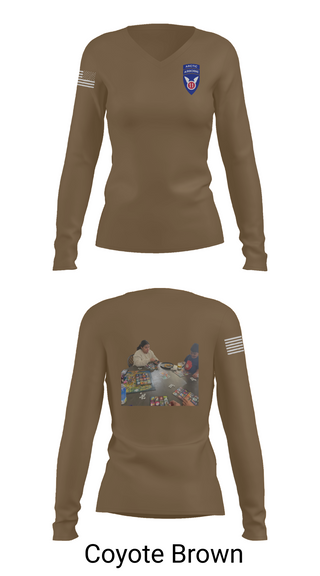 Womens Long Sleeve Vneck Shirt, 11th ABN DIV WO, , Teamtime, Team time, sublimation, custom sports apparel, team uniforms, spirit wear, spiritwear, sports uniforms, custom shirts, team store, custom team store, fundraiser sports, apparel fundraiser
