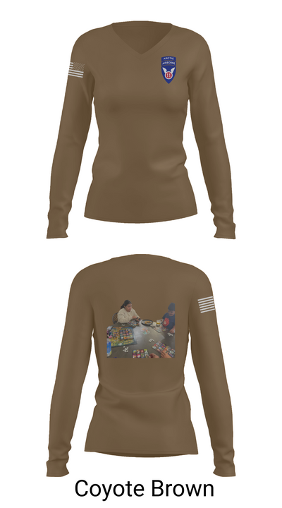 11th ABN DIV WO 32210325 Women's Long Sleeve V-neck Shirt - 17