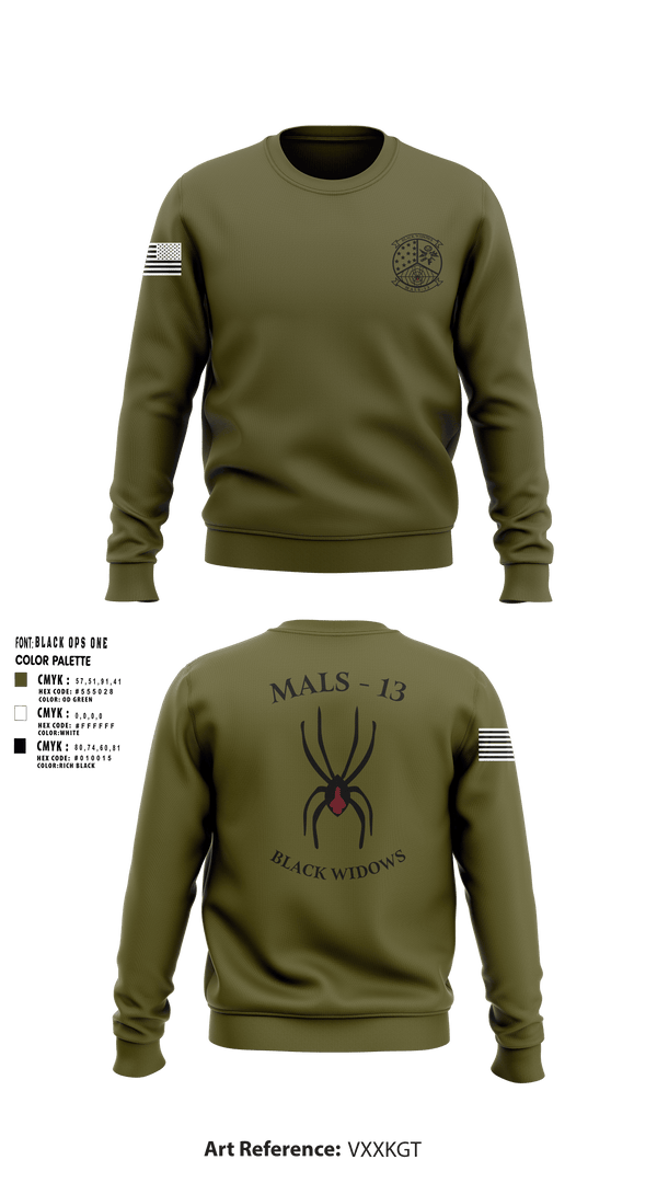 Crew Neck Sweatshirt, MALS 13, Marines, Teamtime, Team time, sublimation, custom sports apparel, team uniforms, spirit wear, spiritwear, sports uniforms, custom shirts, team store, custom team store, fundraiser sports, apparel fundraiser