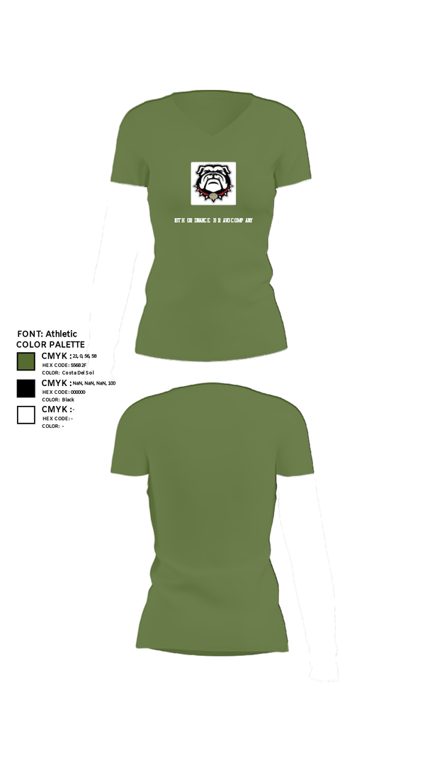 Women's Short Sleeve Vneck Shirt, 16TH ordnance Bravo Company, , Teamtime, Team time, sublimation, custom sports apparel, team uniforms, spirit wear, spiritwear, sports uniforms, custom shirts, team store, custom team store, fundraiser sports, apparel fundraiser