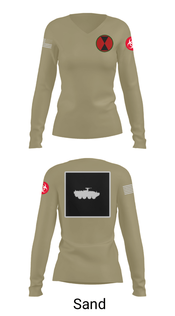 Womens Long Sleeve Vneck Shirt, RECCE, Army, Teamtime, Team time, sublimation, custom sports apparel, team uniforms, spirit wear, spiritwear, sports uniforms, custom shirts, team store, custom team store, fundraiser sports, apparel fundraiser