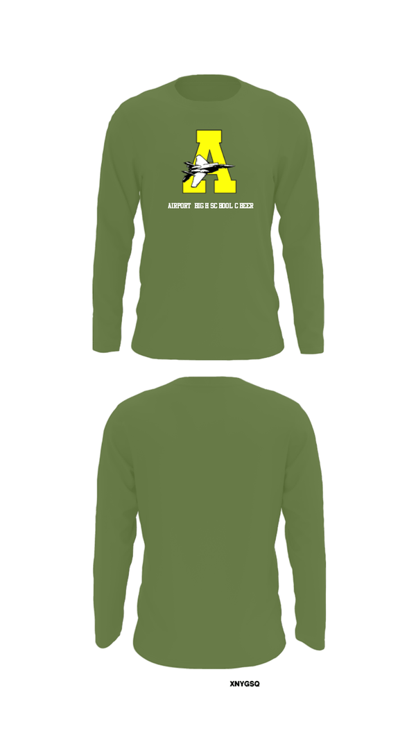 Long Sleeve Performance Shirt, Airport High School Cheer, Cheer, Teamtime, Team time, sublimation, custom sports apparel, team uniforms, spirit wear, spiritwear, sports uniforms, custom shirts, team store, custom team store, fundraiser sports, apparel fundraiser