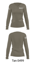 Zone 1 62938662 Women's Long Sleeve V-neck Shirt -1 72