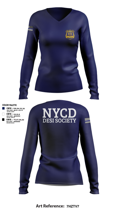 NYCD DESI SOCIETY 34062246 Women's Long Sleeve V-neck Shirt - 116