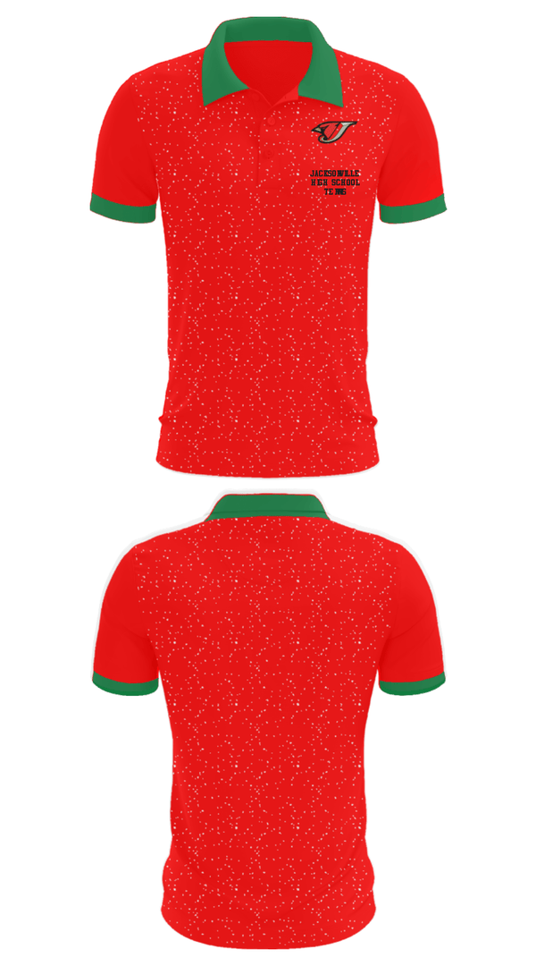 Short Sleeve Performance Polo, Jacksonville High School Tennis, Tennis, Teamtime, Team time, sublimation, custom sports apparel, team uniforms, spirit wear, spiritwear, sports uniforms, custom shirts, team store, custom team store, fundraiser sports, apparel fundraiser