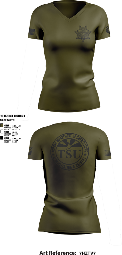 TSU 97360574 Women's Short Sleeve V-neck Shirt - 5