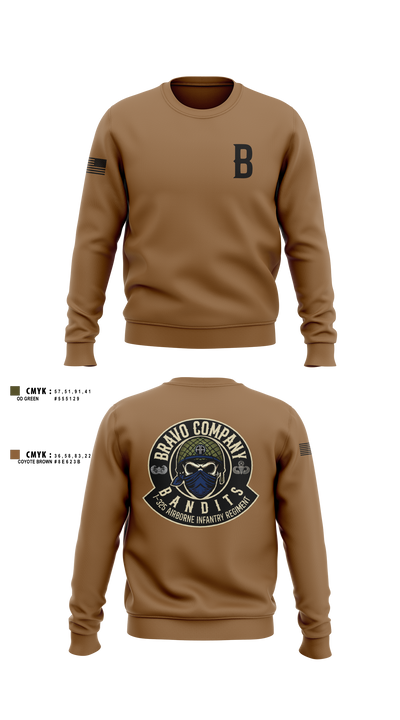 Bravo Company, 1-325 AIR, 2BCT, 82ND ABN DIV Crew Neck Sweatshirt - 4