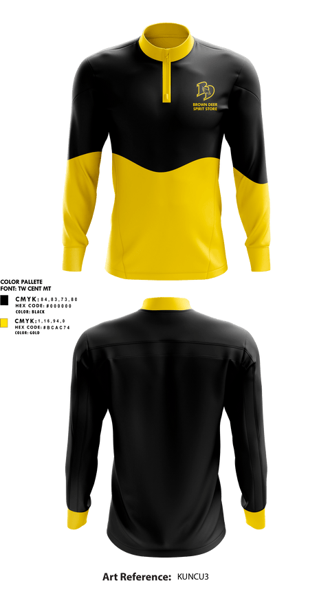 Quarter Zip Jacket, Brown Deer High School, Spirit Store, Teamtime, Team time, sublimation, custom sports apparel, team uniforms, spirit wear, spiritwear, sports uniforms, custom shirts, team store, custom team store, fundraiser sports, apparel fundraiser