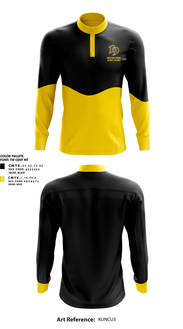 Quarter Zip Jacket, Brown Deer High School, Spirit Store, Teamtime, Team time, sublimation, custom sports apparel, team uniforms, spirit wear, spiritwear, sports uniforms, custom shirts, team store, custom team store, fundraiser sports, apparel fundraiser