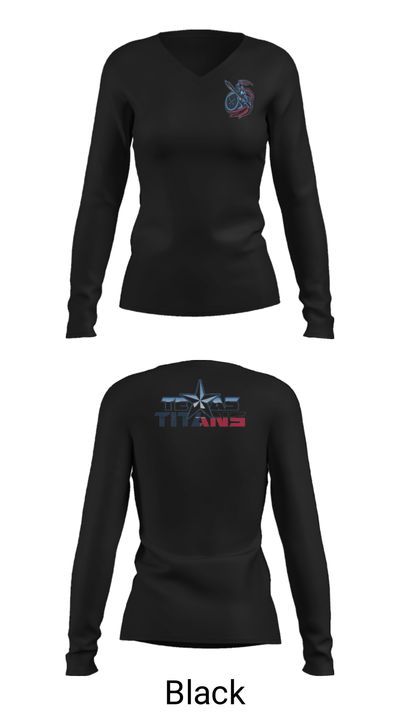 Texas Titans Youth Football 17189264 Women's Long Sleeve V-neck Shirt - 19