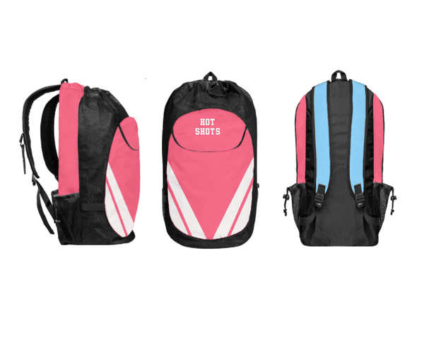 Gear Bag, Hot Shots, Women's Basketball, Teamtime, Team time, sublimation, custom sports apparel, team uniforms, spirit wear, spiritwear, sports uniforms, custom shirts, team store, custom team store, fundraiser sports, apparel fundraiser